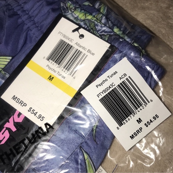 Psycho Tuna M or XL Atlantic Blue Psycho Tunas swim trunks New - Picture 14 of 14